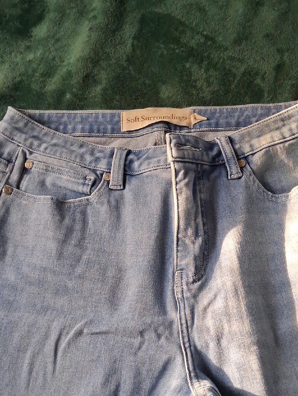 Soft Surroundings Womens Light Wash Straight Jeans